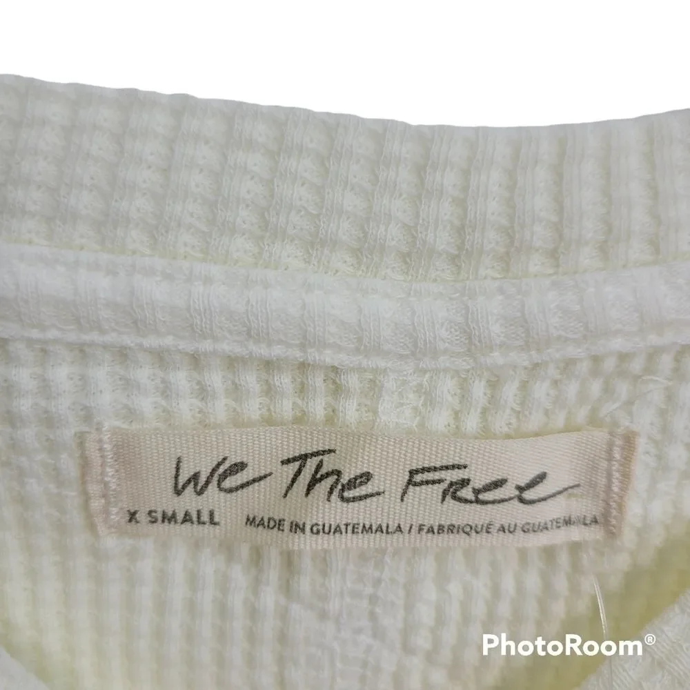 FREE PEOPLE What's Up Baby Cotton Waffle T-Shirt SIZE‎ XSMALL